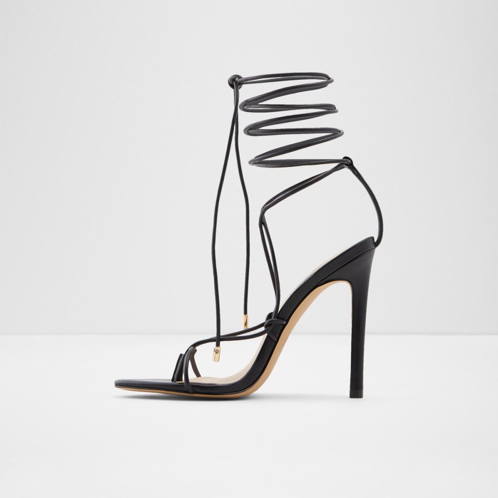 Black Aldo Glaosa Strappy Heeled Sandal - Stiletto Sandals | 53UPOEALM