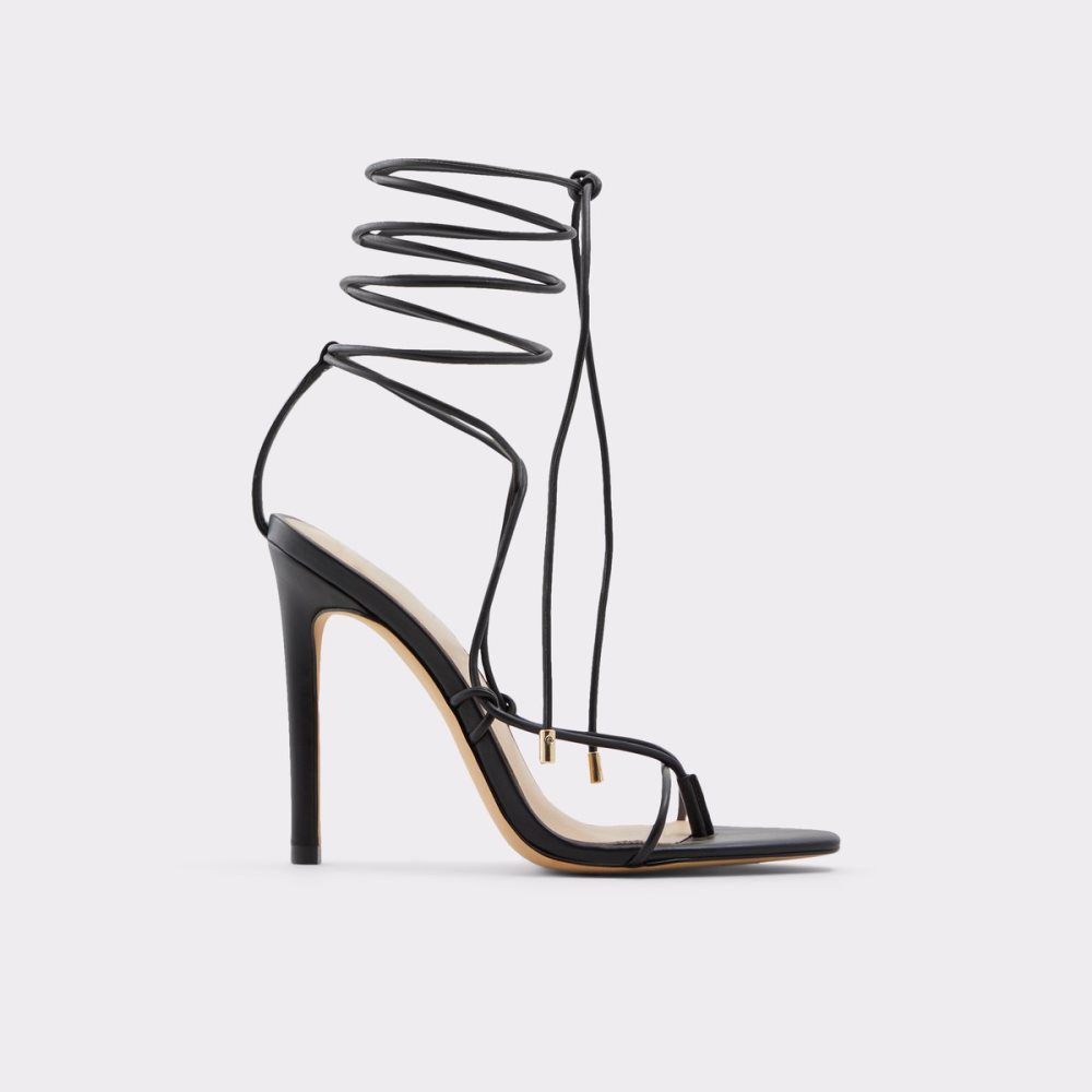 Black Aldo Glaosa Strappy Heeled Sandal - Stiletto Sandals | 53UPOEALM