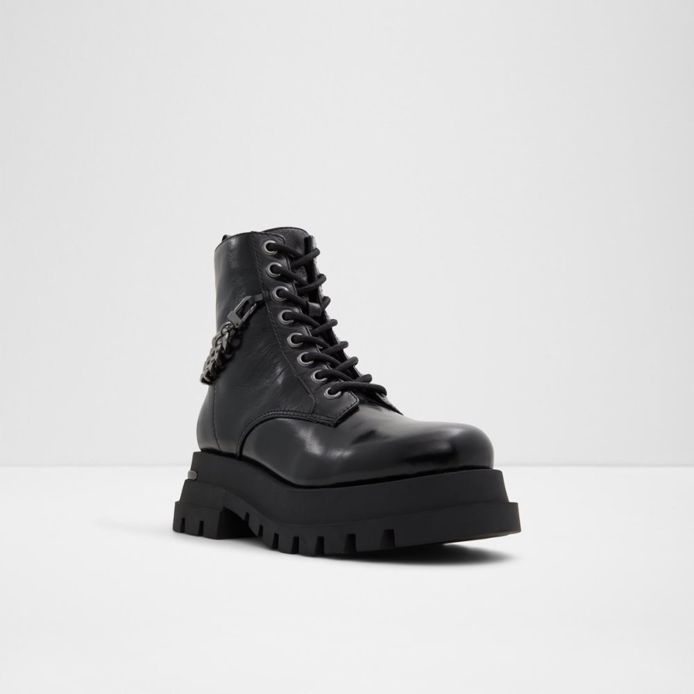 Black Aldo Grandeur - Lug Sole Combat Boots | 10NCXHBTJ