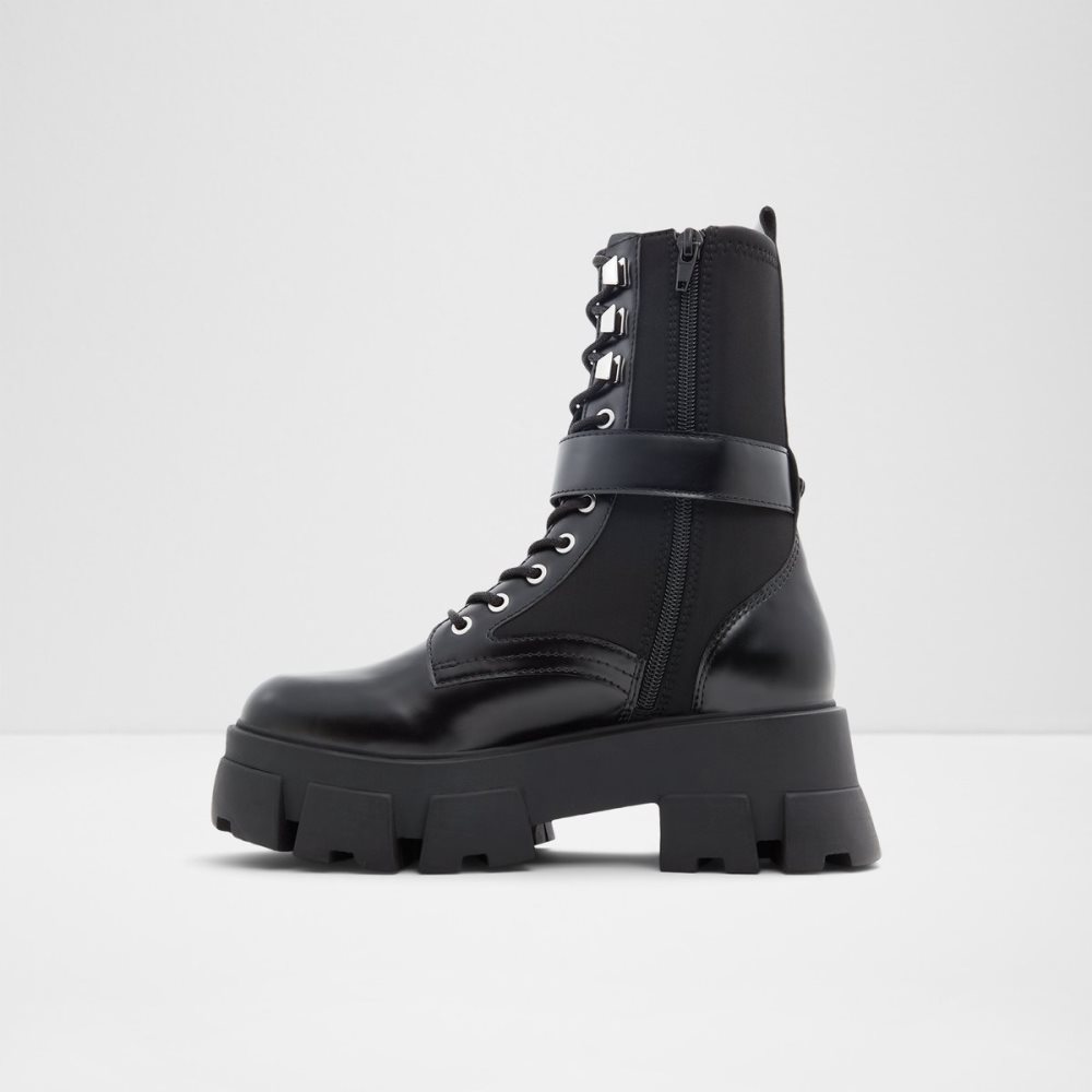 Black Aldo Grandleap - Lug Sole Combat Boots | 95NSRHMOD