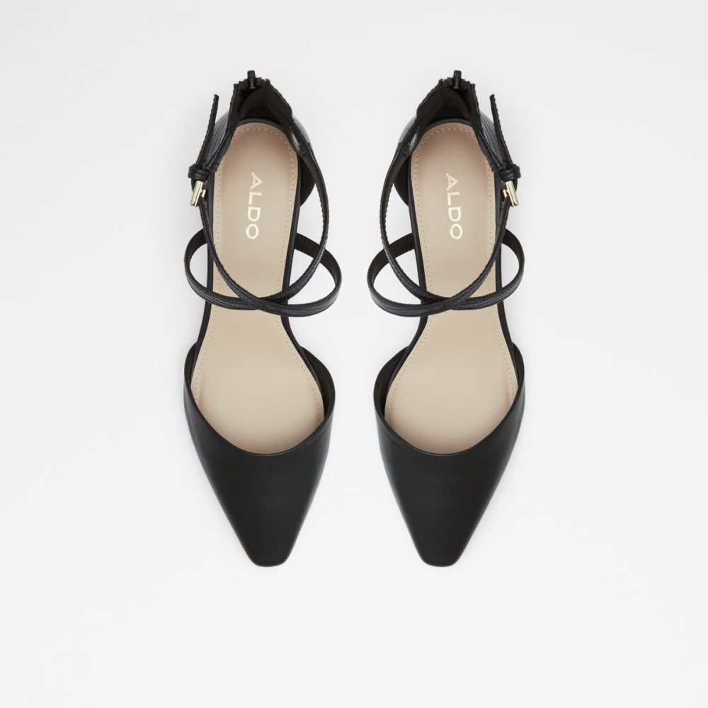 Black Aldo Grarwen Strap Heeled Block Heels | 65HNBUITX