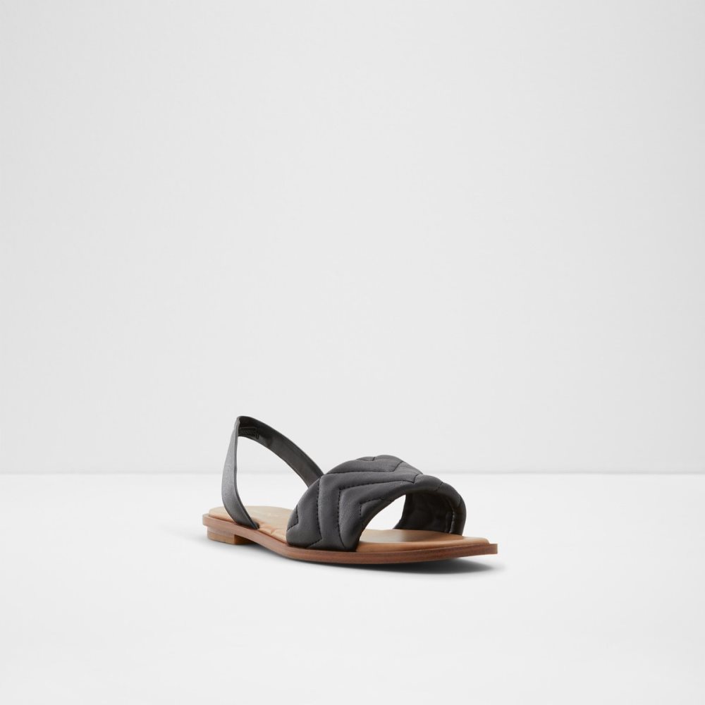 Black Aldo Grirawiaflex Flat Sandal Sandals | 80YQOTUEP