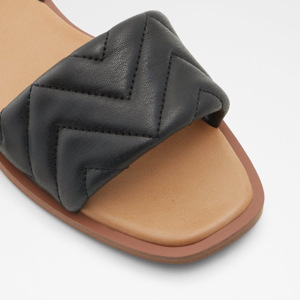 Black Aldo Grirawiaflex Flat Sandal Sandals | 80YQOTUEP