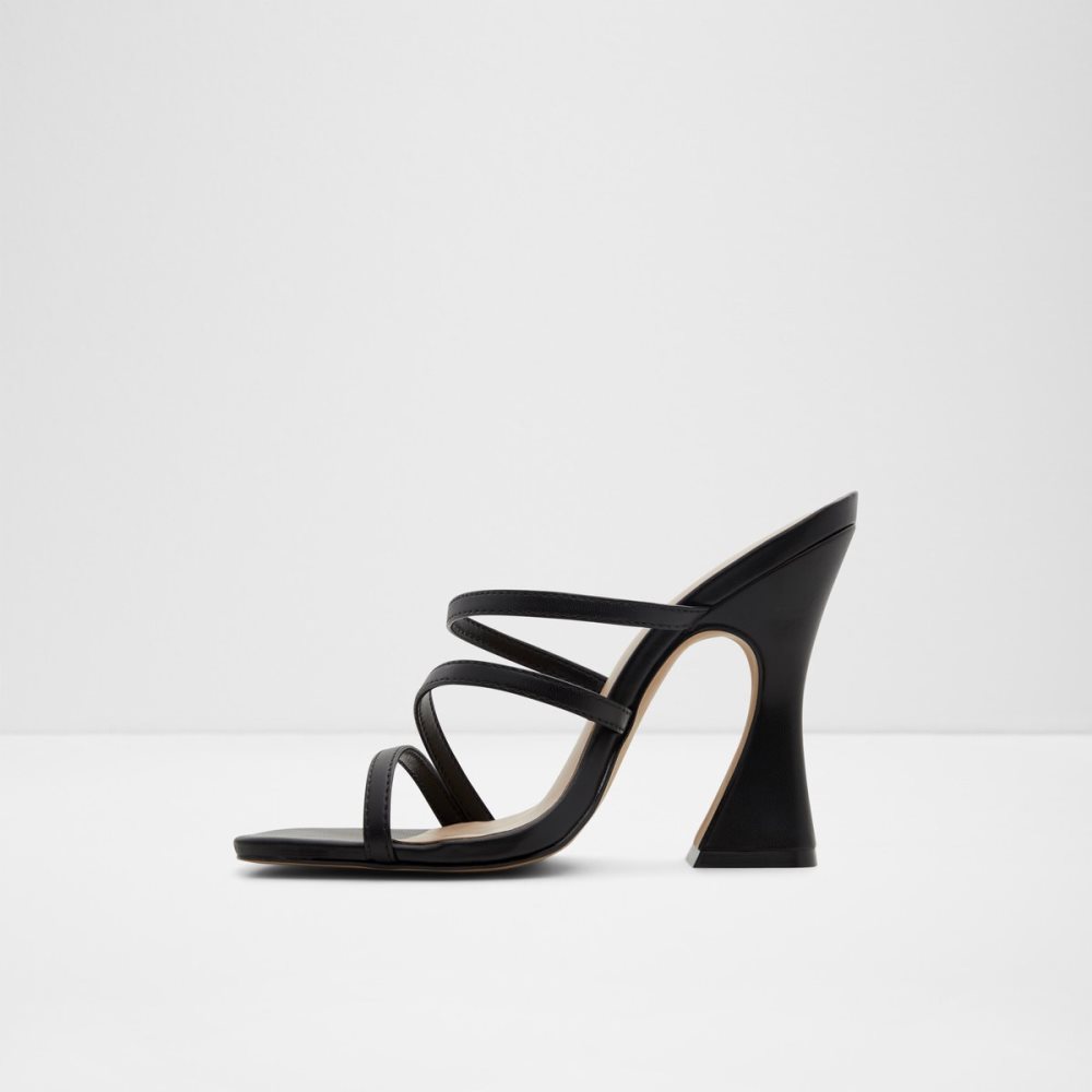 Black Aldo Hugar Heeled Mule Block Heels | 58YAGQZNW