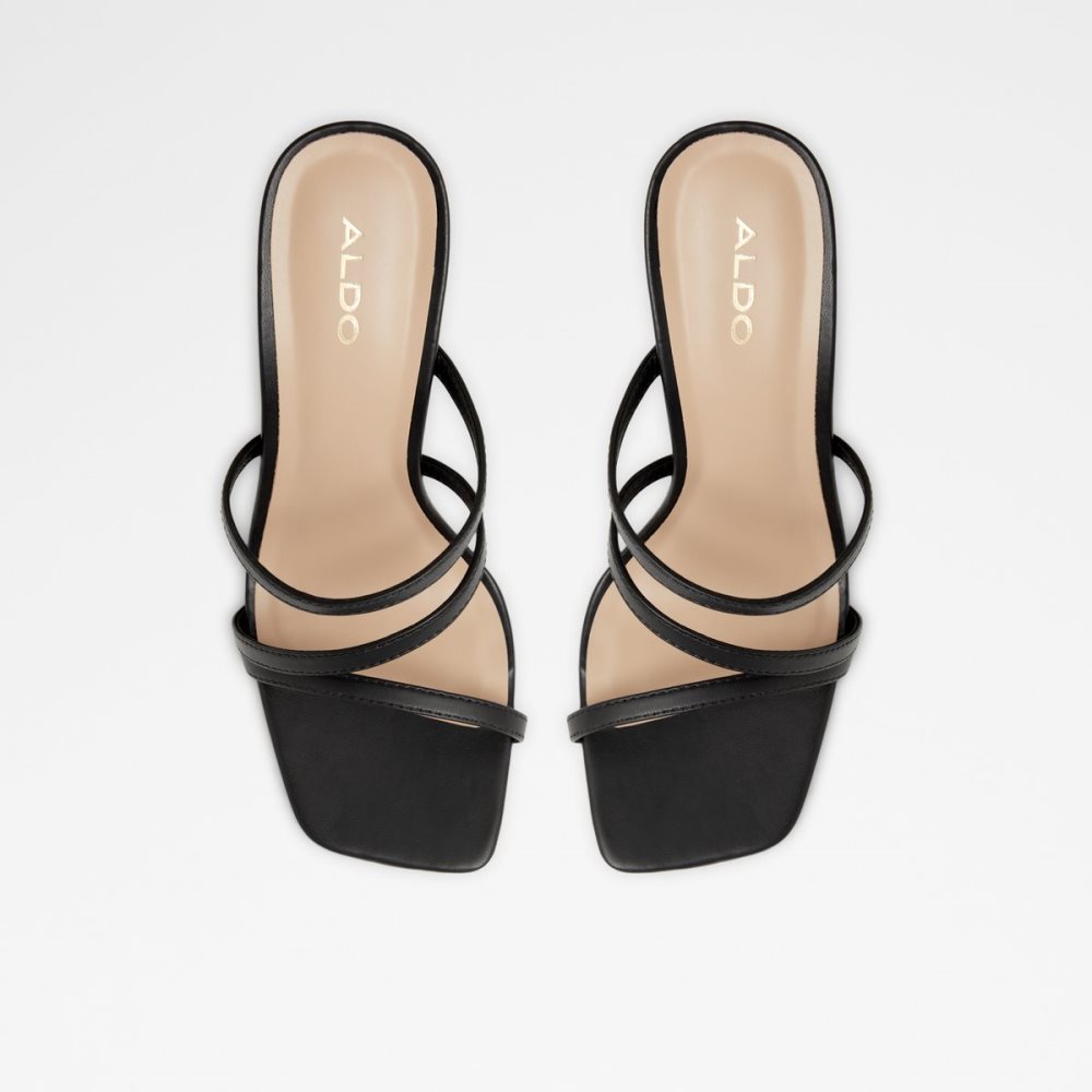 Black Aldo Hugar Heeled Mule Block Heels | 58YAGQZNW