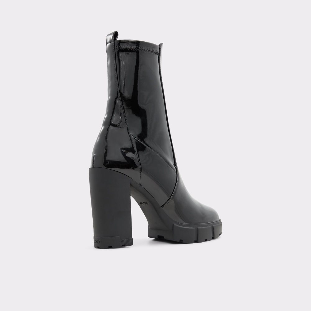 Black Aldo Ilanna - Lug Sole Ankle Boots | 70VZHXUIY