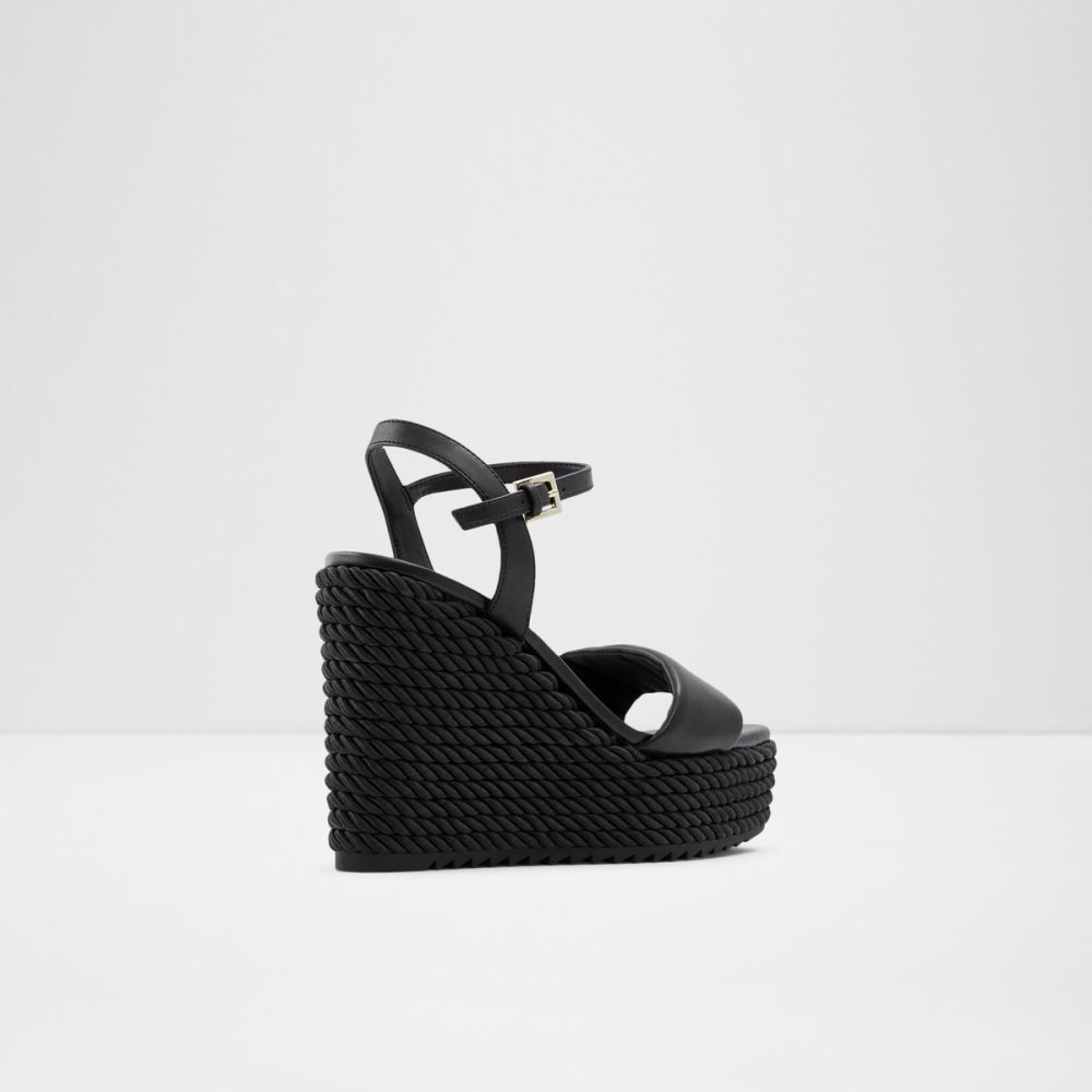 Black Aldo Jeigh Wedge Sandal - Wedge Sandals | 38UJXCKPI