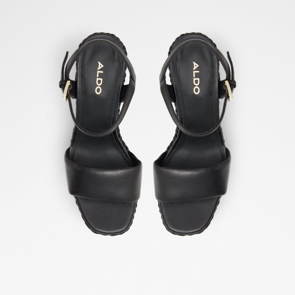 Black Aldo Jeigh Wedge Sandal - Wedge Sandals | 38UJXCKPI