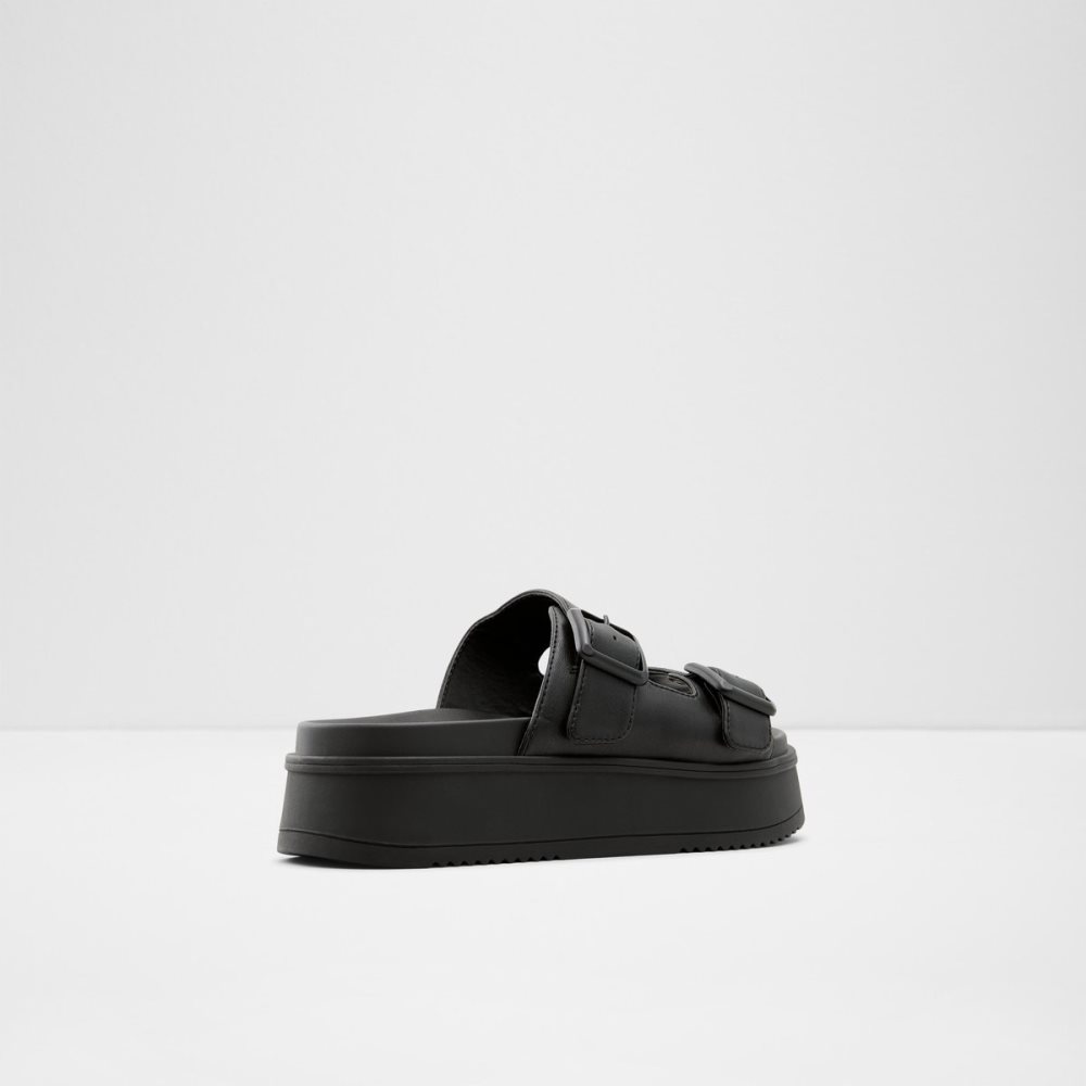 Black Aldo Jika Slide Sandal - Flatform Sandals | 28NGMHXRV