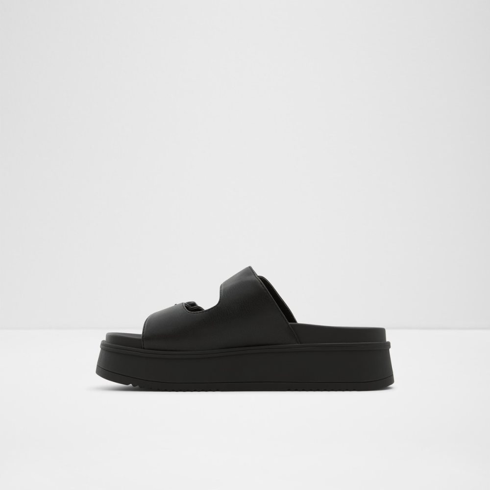 Black Aldo Jika Slide Sandal - Flatform Sandals | 28NGMHXRV