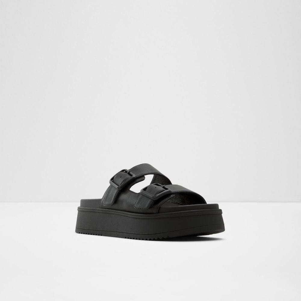 Black Aldo Jika Slide Sandal - Flatform Sandals | 28NGMHXRV