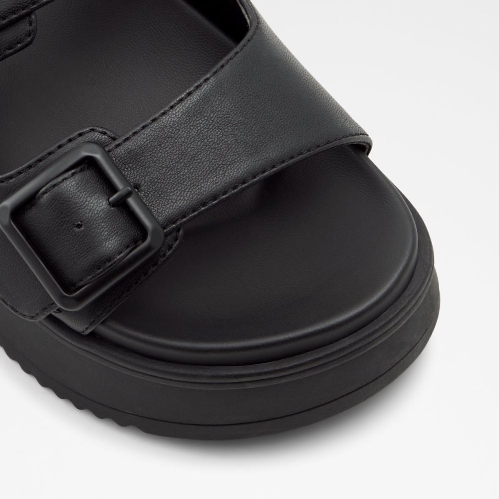 Black Aldo Jika Slide Sandal - Flatform Sandals | 28NGMHXRV