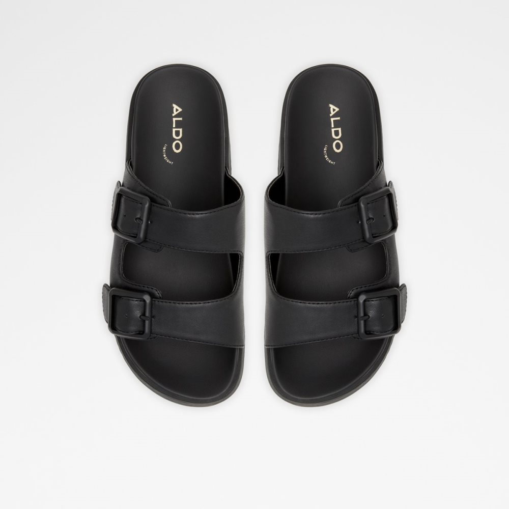 Black Aldo Jika Slide Sandal - Flatform Sandals | 28NGMHXRV