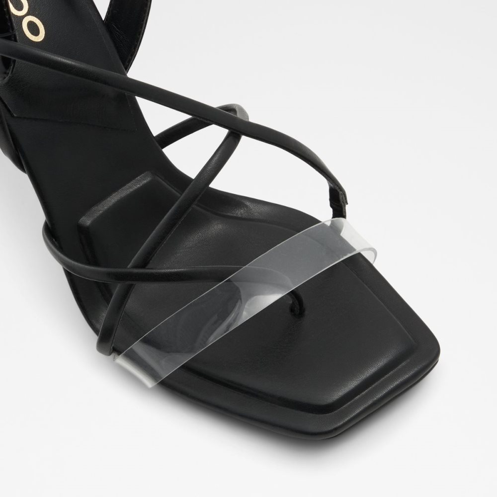 Black Aldo Juliet Thong Sandal Sandals | 69OTLJEZU