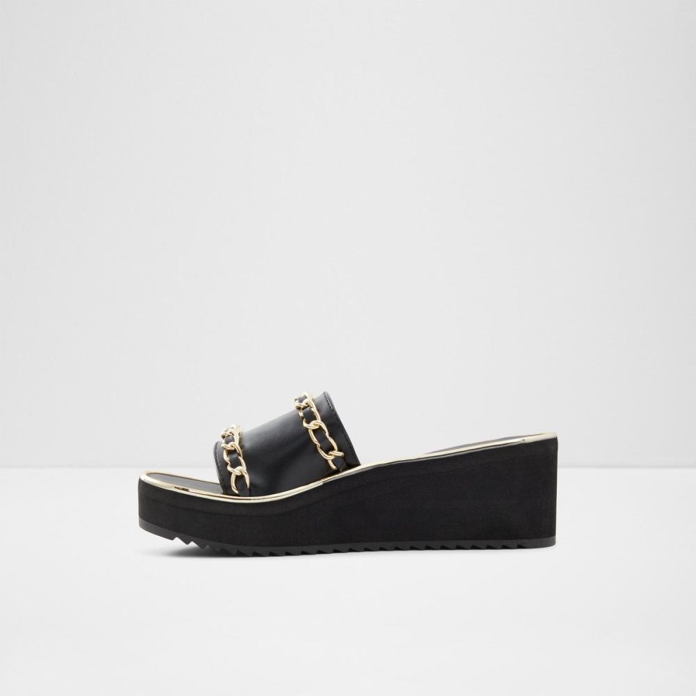 Black Aldo Kaerratlan Slide Sandal - Wedge Sandals | 28DUANXKY