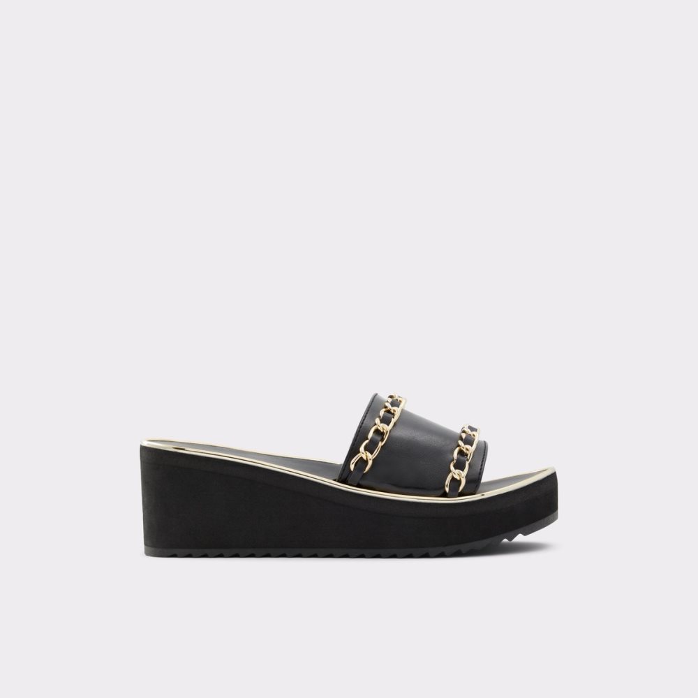 Black Aldo Kaerratlan Slide Sandal - Wedge Sandals | 28DUANXKY