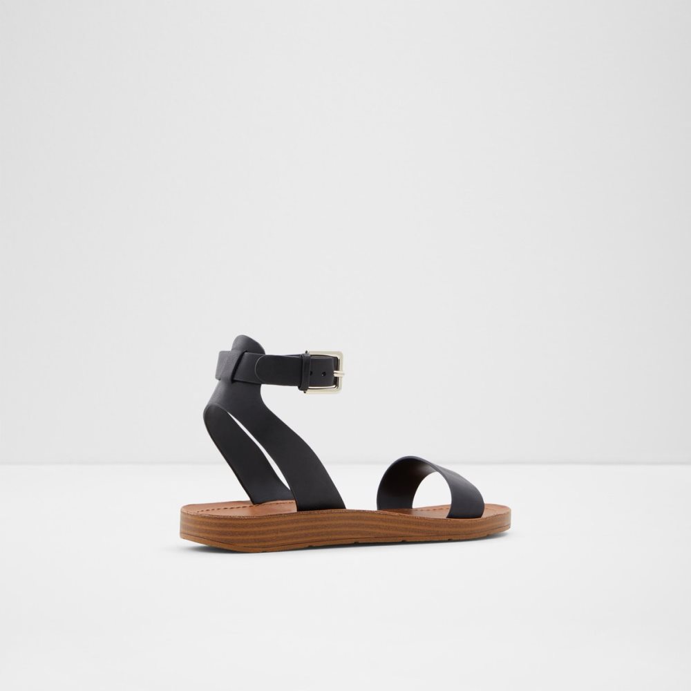 Black Aldo Kedaredia Flat Sandal Sandals | 18QNABXRU