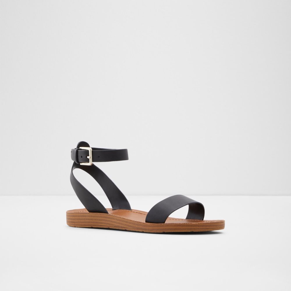 Black Aldo Kedaredia Flat Sandal Sandals | 18QNABXRU