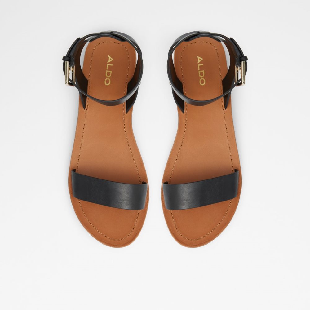 Black Aldo Kedaredia Flat Sandal Sandals | 18QNABXRU