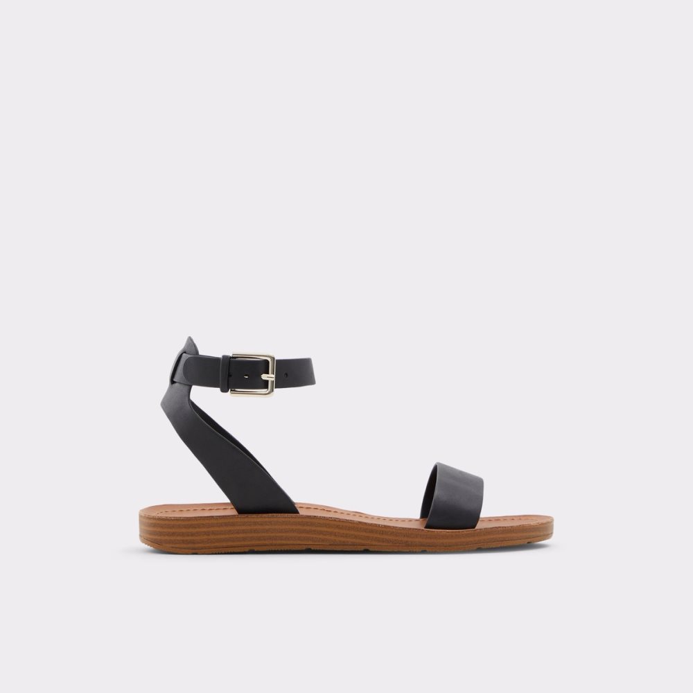 Black Aldo Kedaredia Flat Sandal Sandals | 18QNABXRU