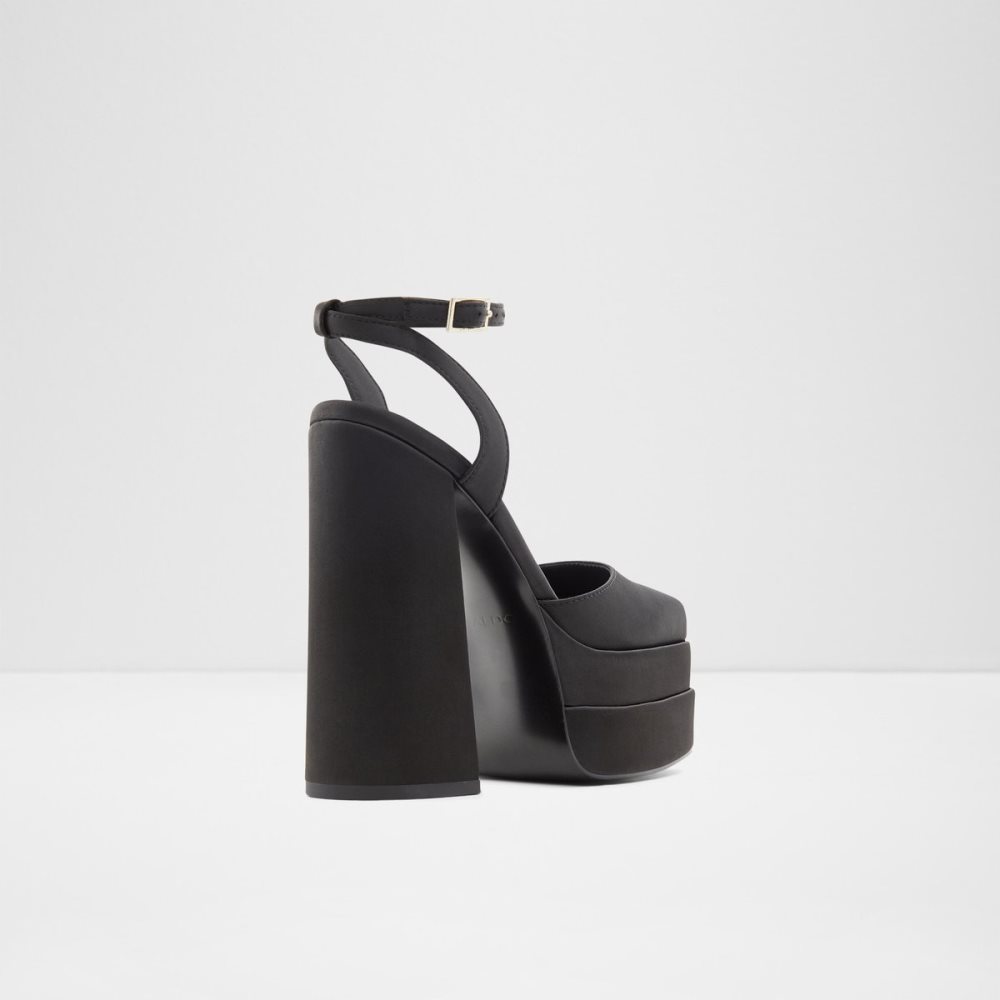 Black Aldo Kersaudy Strap Heeled - Plateforme Platform Shoes | 20AUVHTME