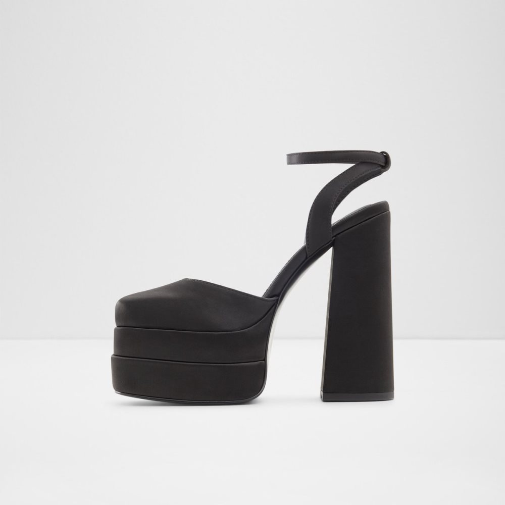 Black Aldo Kersaudy Strap Heeled - Plateforme Platform Shoes | 20AUVHTME