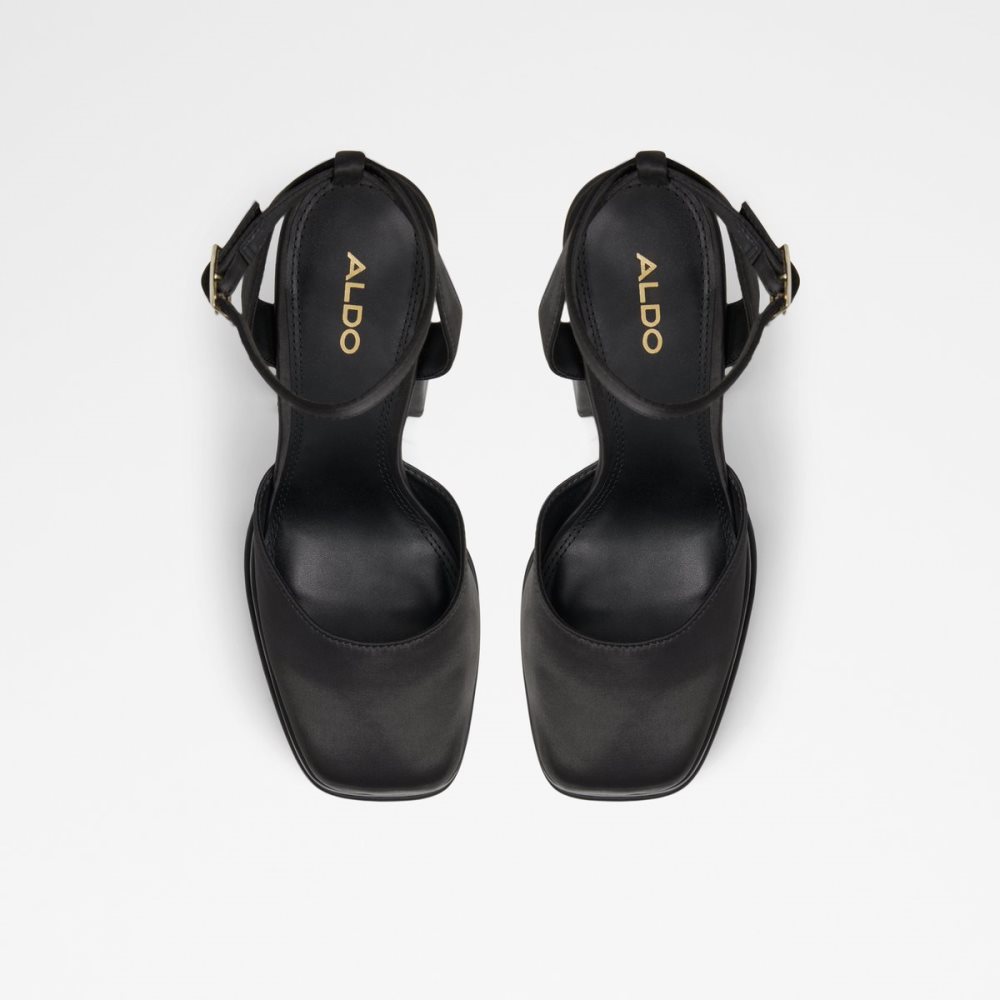 Black Aldo Kersaudy Strap Heeled - Plateforme Platform Shoes | 20AUVHTME