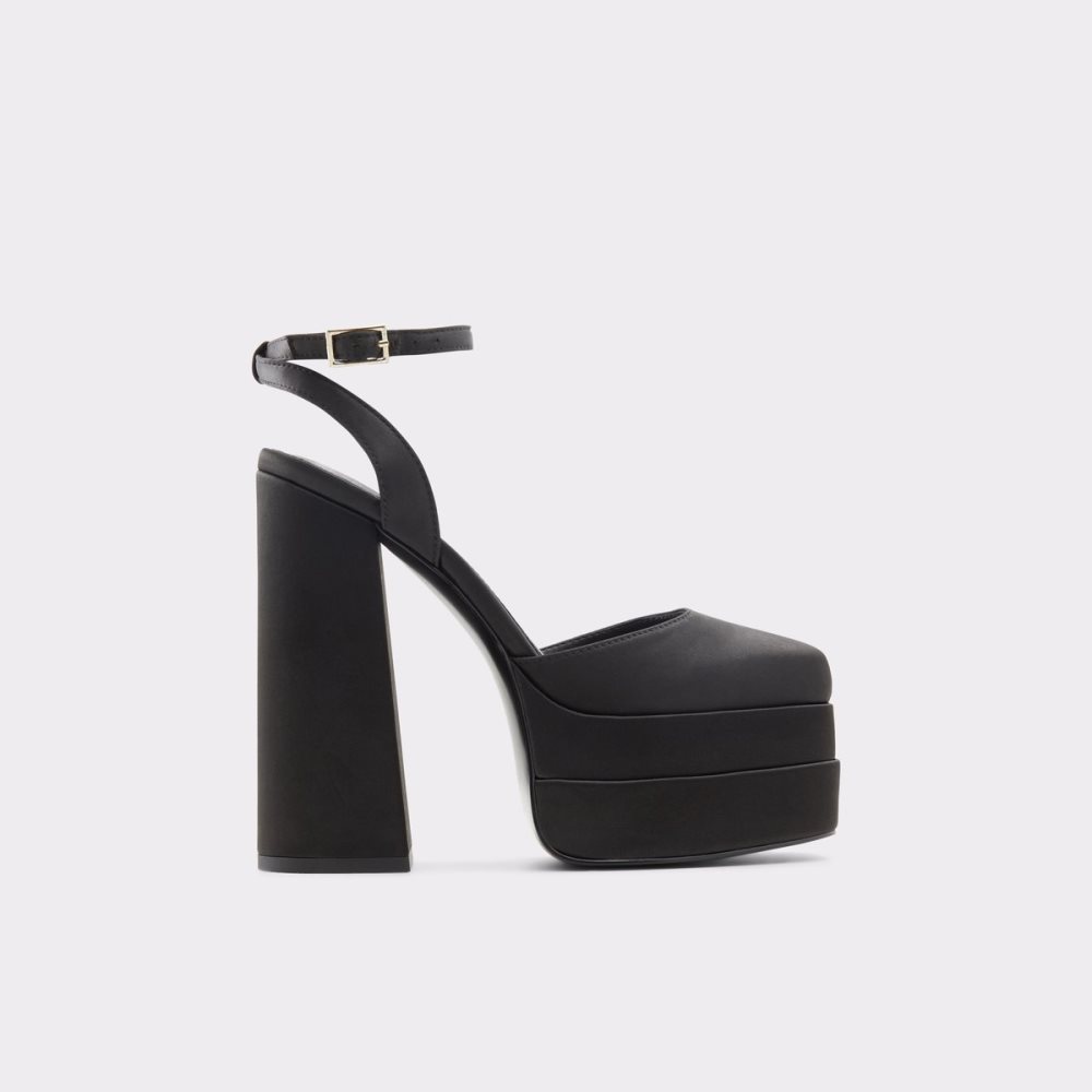 Black Aldo Kersaudy Strap Heeled - Plateforme Platform Shoes | 20AUVHTME