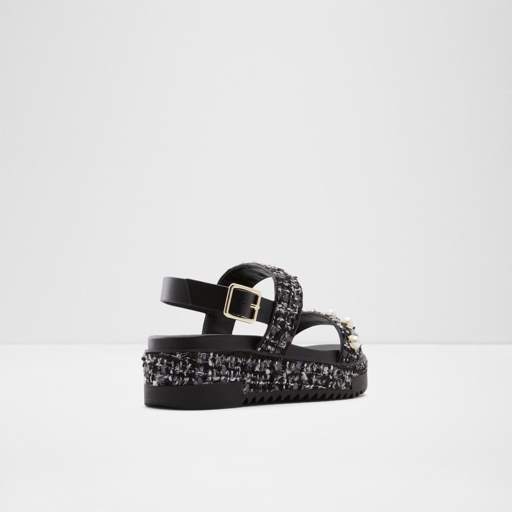 Black Aldo Lapalma Wedge Sandal - Flatform Sandals | 67KDSCNXQ