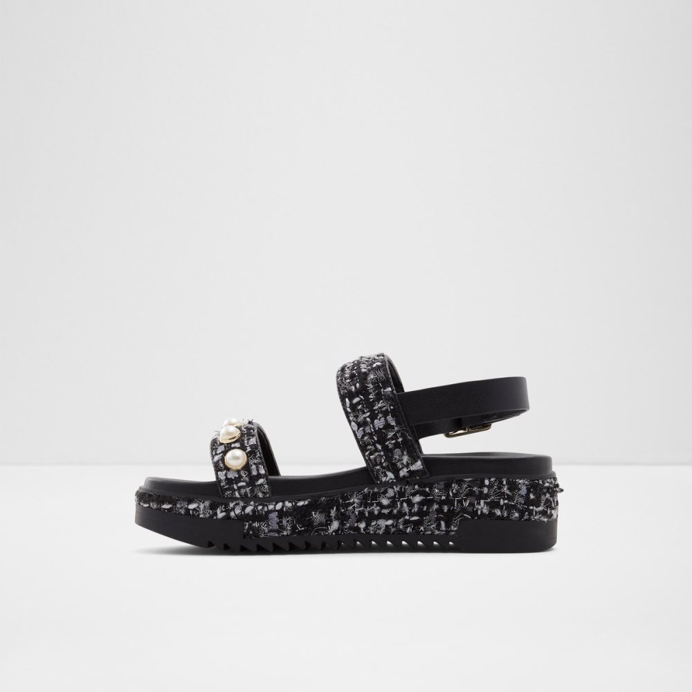 Black Aldo Lapalma Wedge Sandal - Flatform Sandals | 67KDSCNXQ