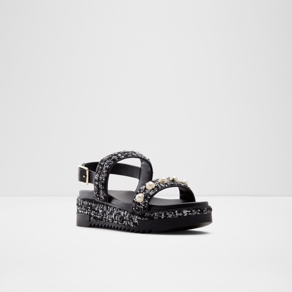 Black Aldo Lapalma Wedge Sandal - Flatform Sandals | 67KDSCNXQ