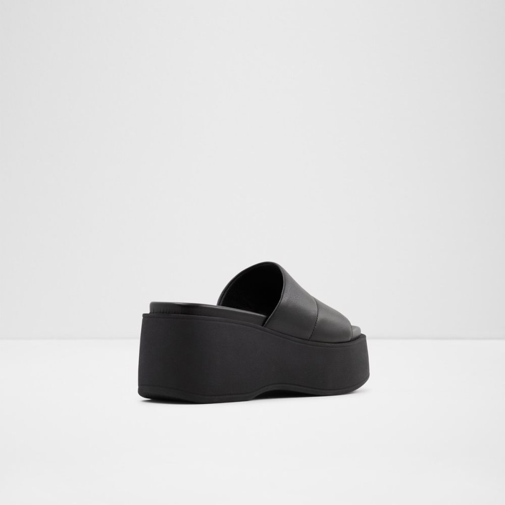 Black Aldo Libby Wedge Sandal - Wedge Sandals | 27BFTHAQL