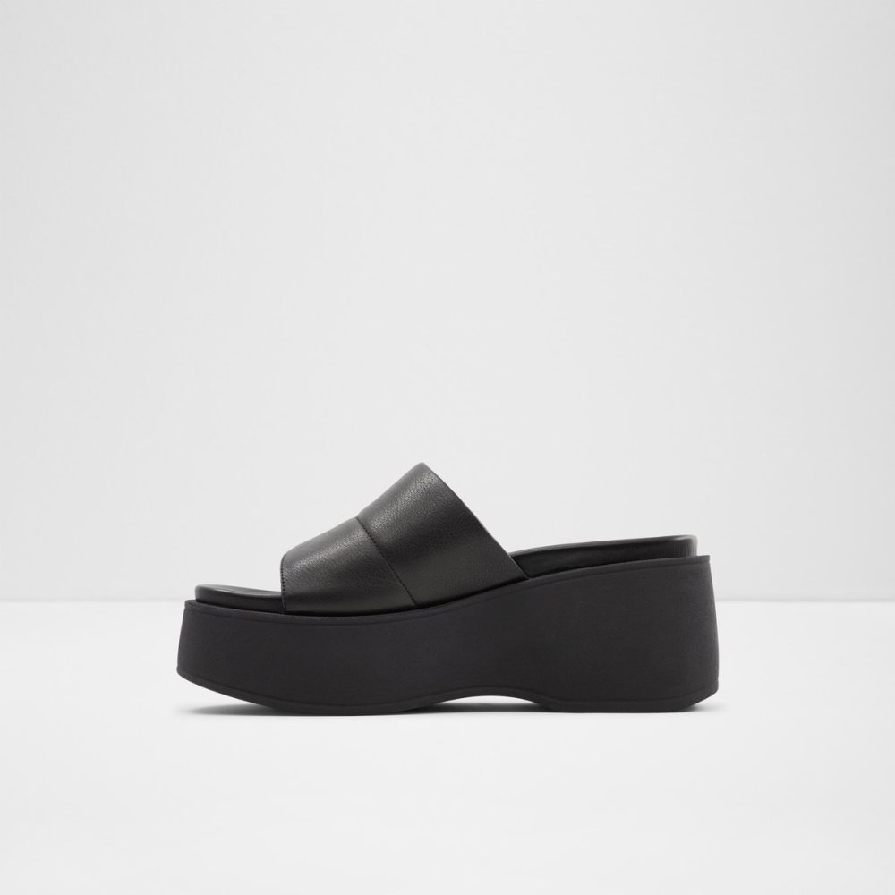 Black Aldo Libby Wedge Sandal - Wedge Sandals | 27BFTHAQL