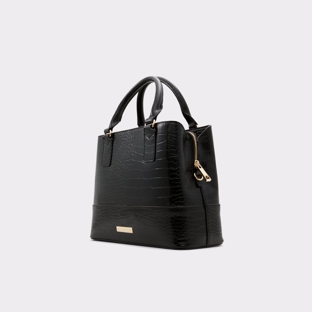 Black Aldo Limiaa Satchel Tote Bags | 09VUEIXWZ