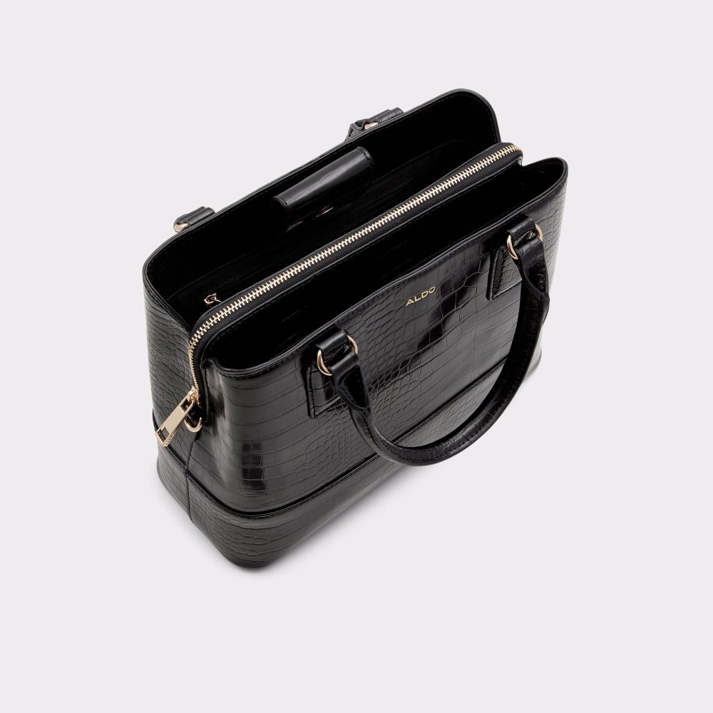 Black Aldo Limiaa Satchel Tote Bags | 09VUEIXWZ