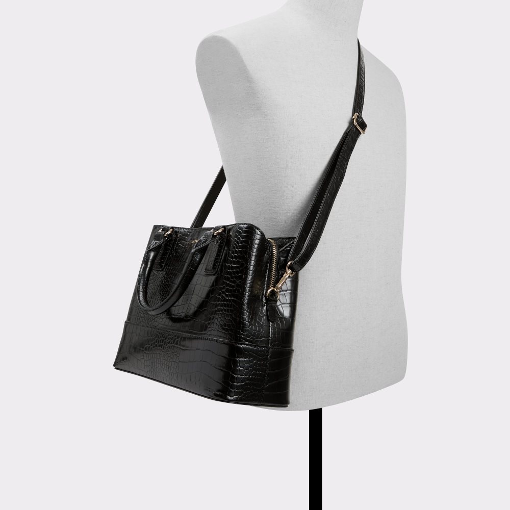 Black Aldo Limiaa Satchel Tote Bags | 09VUEIXWZ