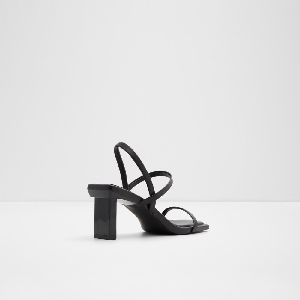 Black Aldo Lokurr Sling Back Heeled Sandal Block Heels | 12RYEOKWS