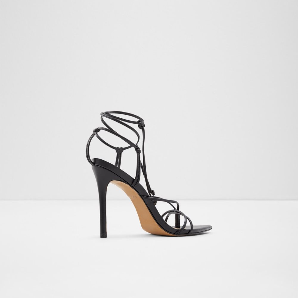 Black Aldo Lona Strappy Heeled Sandal - Stiletto Sandals | 23ZNKYJAO