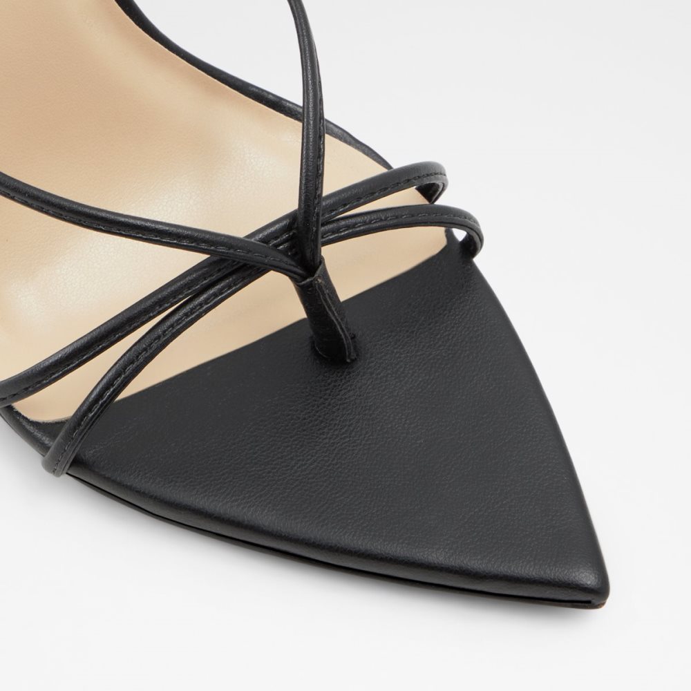 Black Aldo Lona Strappy Heeled Sandal - Stiletto Sandals | 23ZNKYJAO