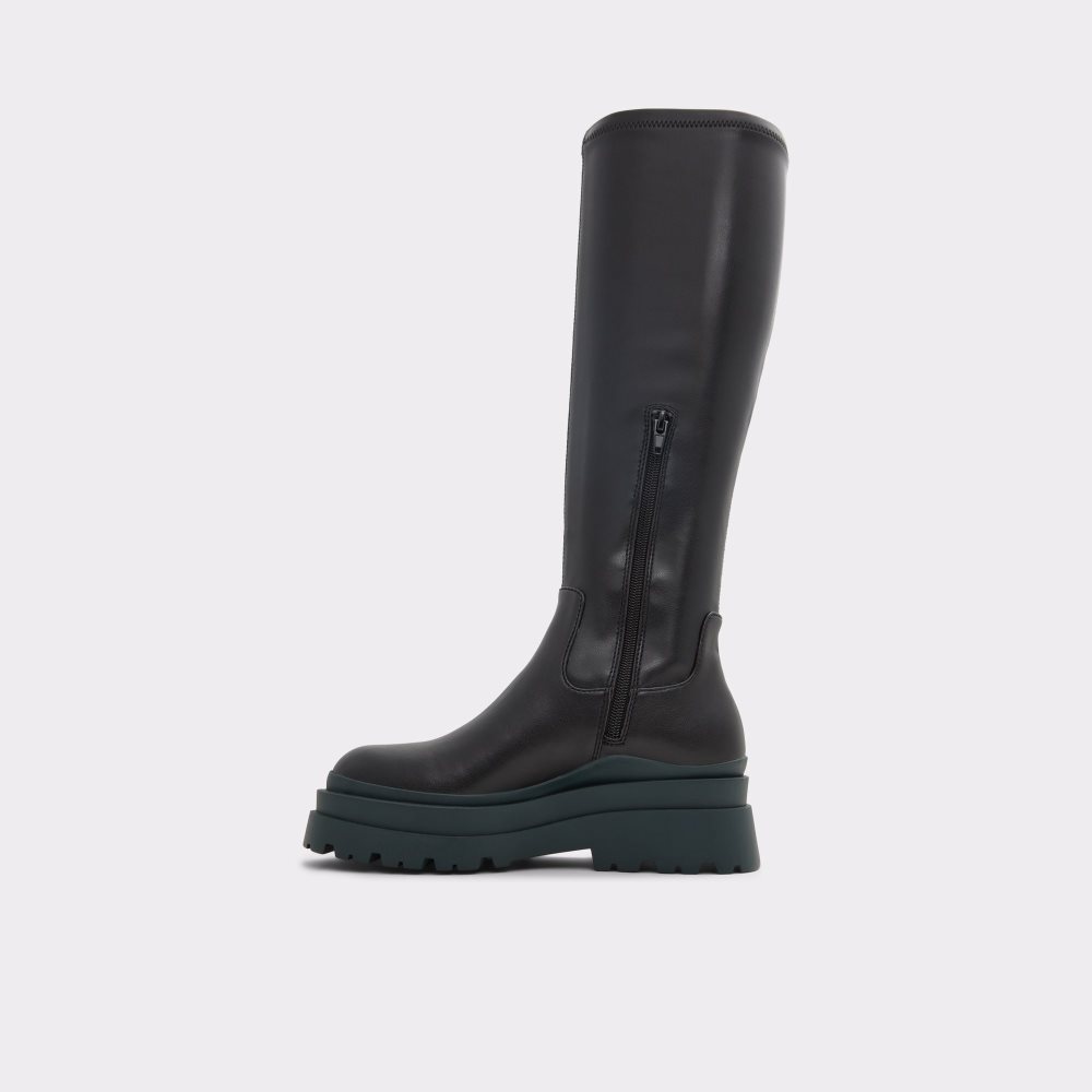 Black Aldo Majorr Knee-high - Lug Sole Tall Boots | 56ZNKDYLE