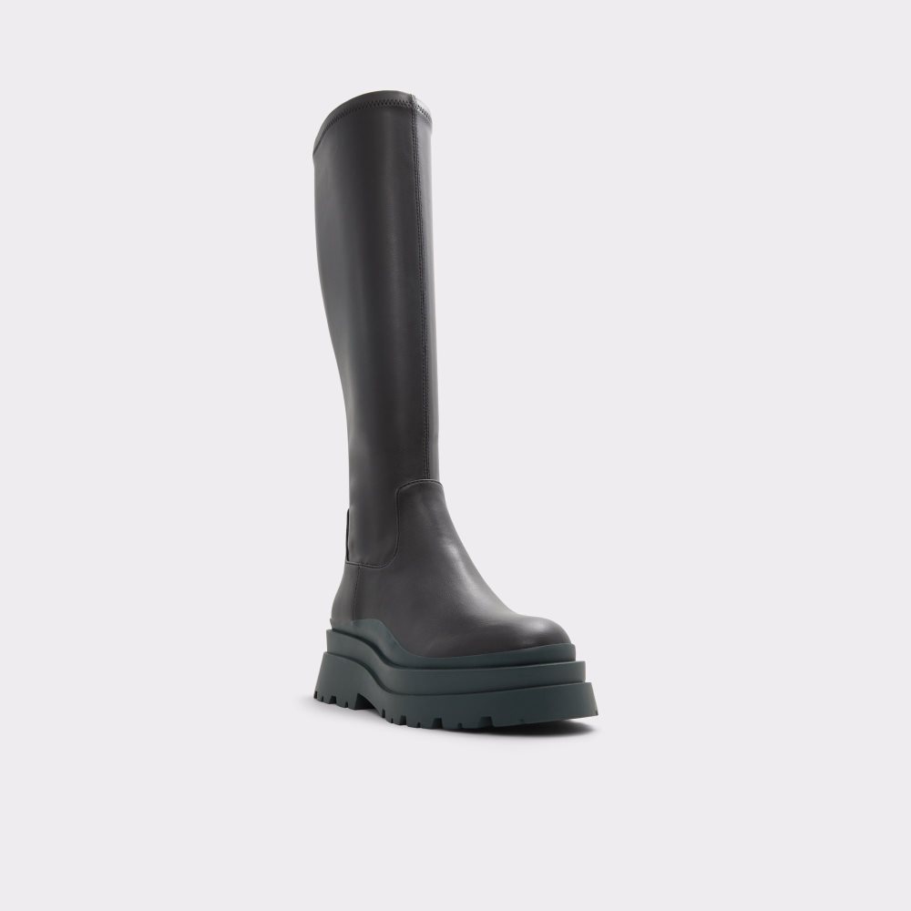 Black Aldo Majorr Knee-high - Lug Sole Tall Boots | 56ZNKDYLE