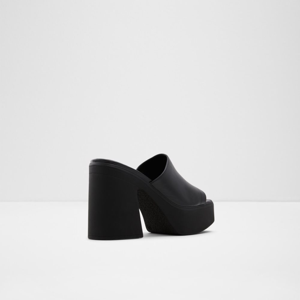 Black Aldo Melcee Heeled Mule - Plateforme Platform Shoes | 93WTJLGOV