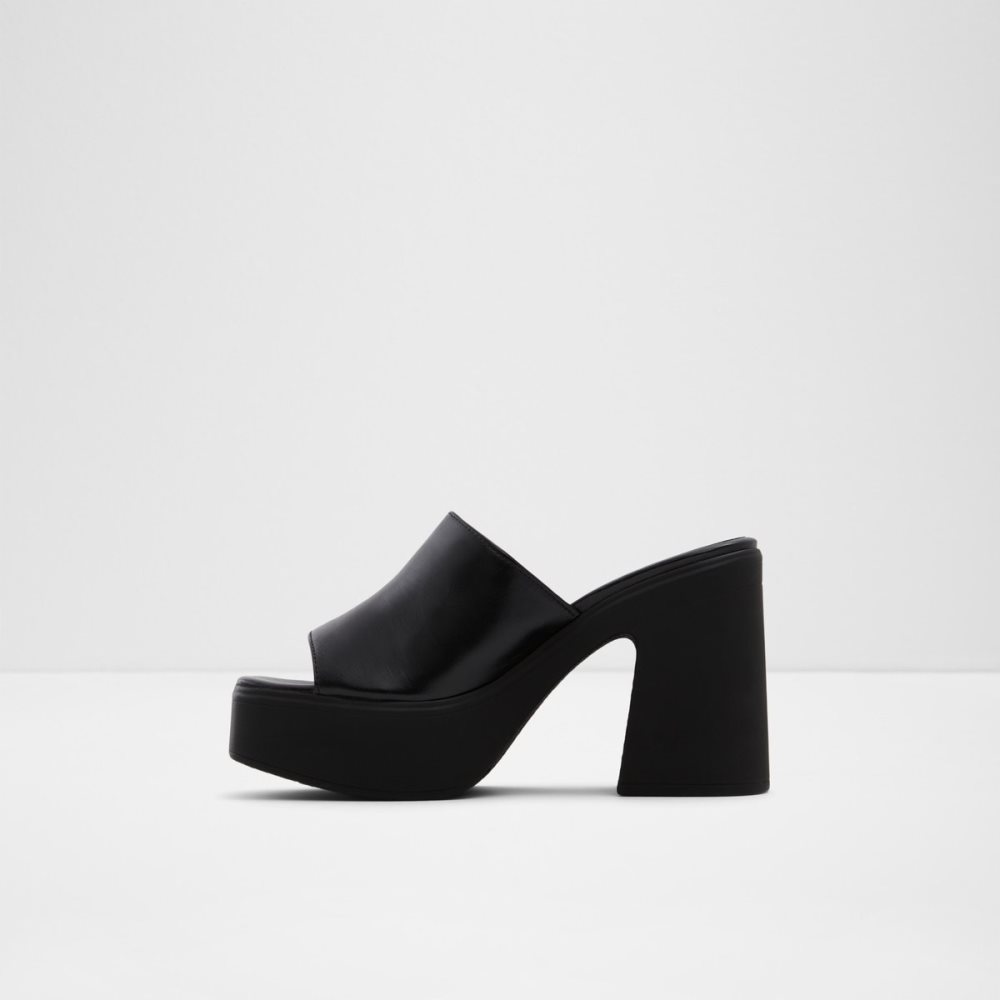 Black Aldo Melcee Heeled Mule - Plateforme Platform Shoes | 93WTJLGOV