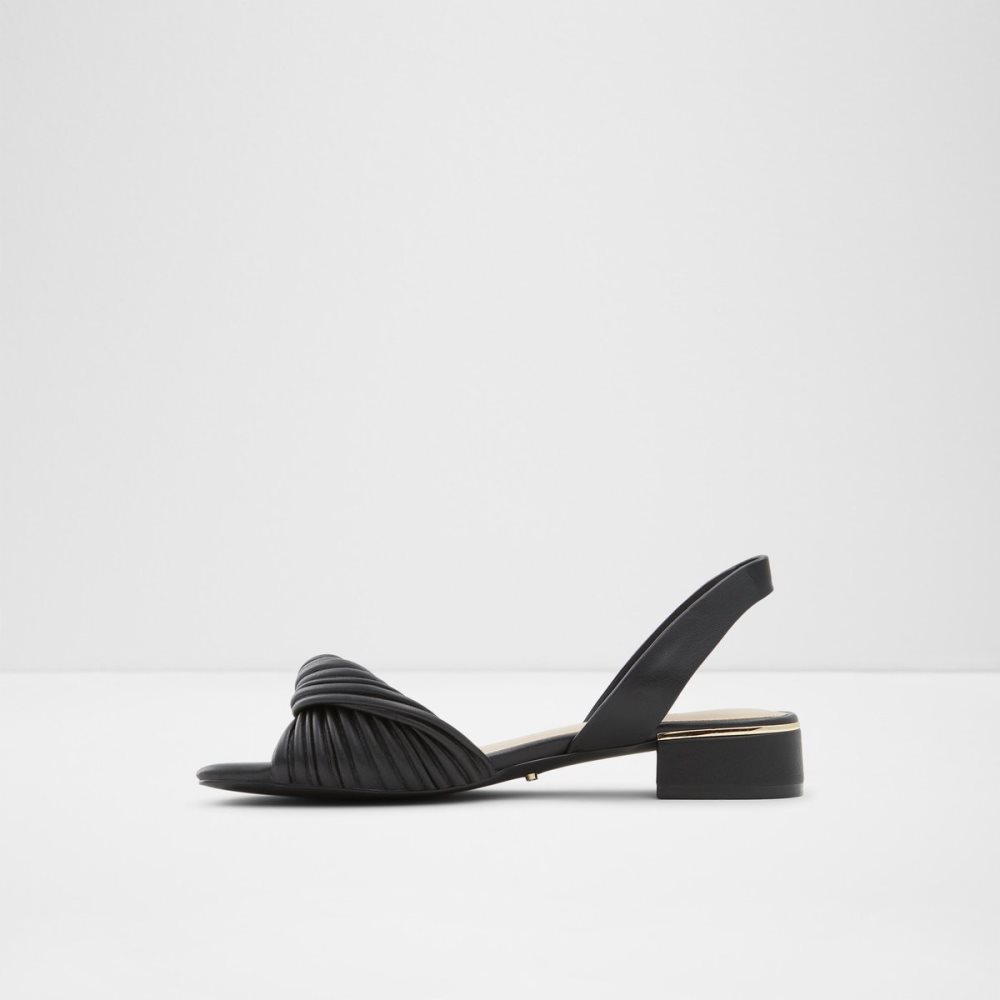 Black Aldo Nabila Slide Sandal Block Heels | 73CIPJFMN