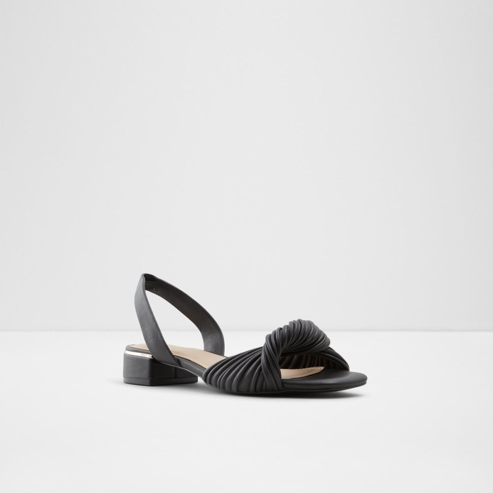 Black Aldo Nabila Slide Sandal Block Heels | 73CIPJFMN