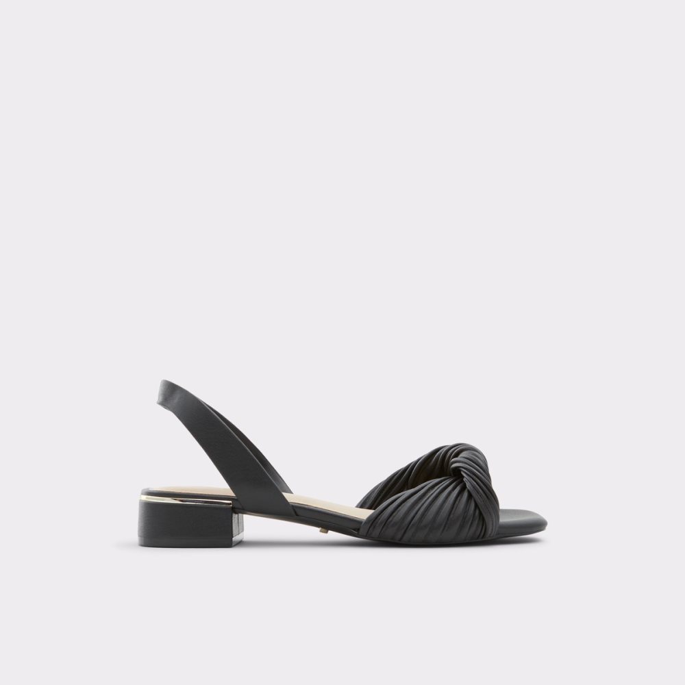 Black Aldo Nabila Slide Sandal Block Heels | 73CIPJFMN