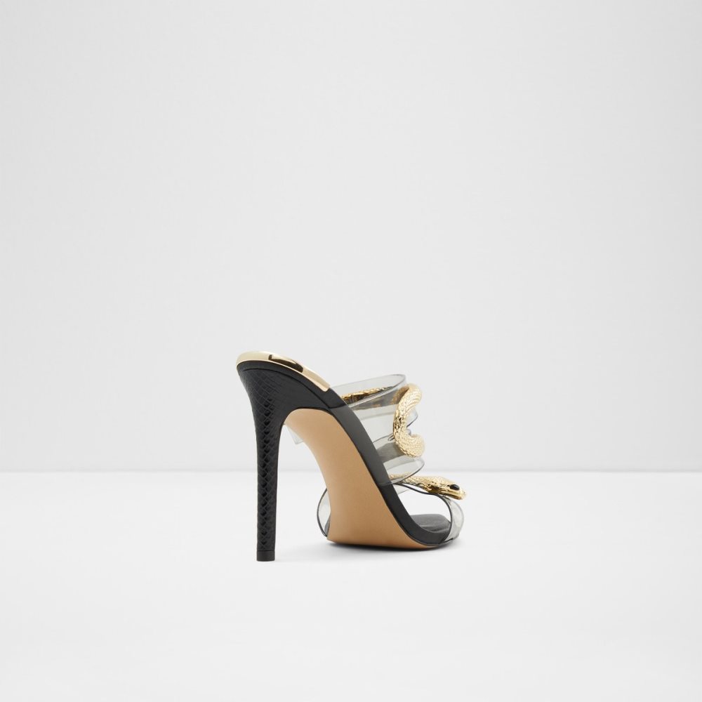 Black Aldo Najash Strappy Heeled Sandal - Stiletto Sandals | 06ZIPJOQK