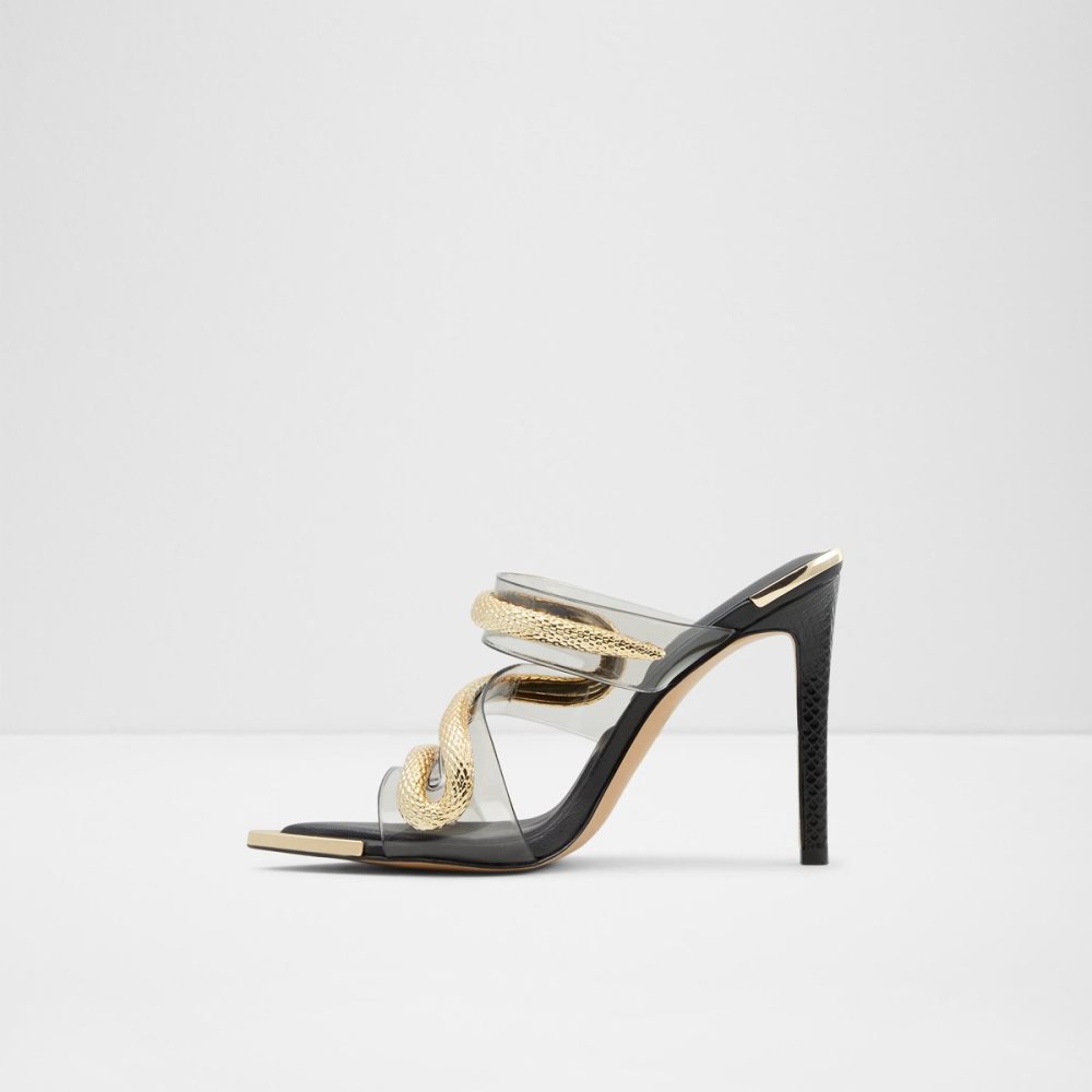 Black Aldo Najash Strappy Heeled Sandal - Stiletto Sandals | 06ZIPJOQK