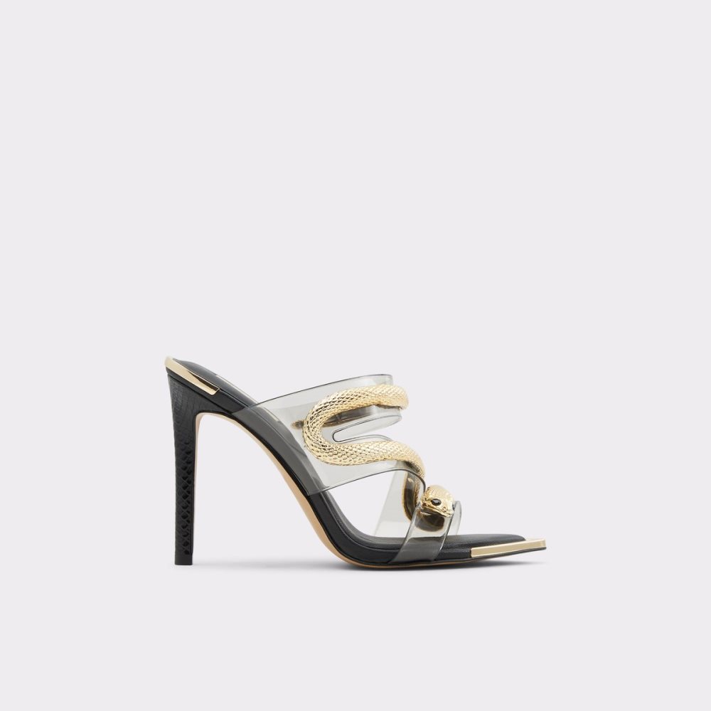 Black Aldo Najash Strappy Heeled Sandal - Stiletto Sandals | 06ZIPJOQK