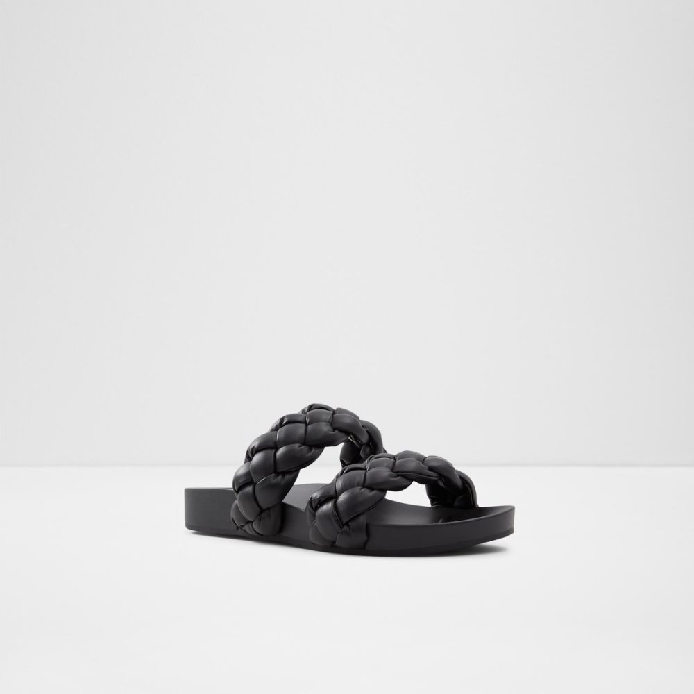 Black Aldo Oaka Slide Sandal Sandals | 95HJTVAIR